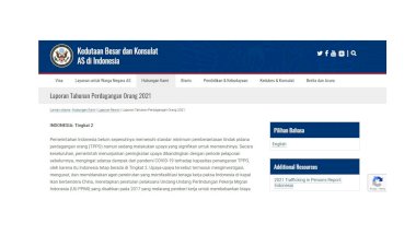 Laporan Tahunan Perdagangan Orang 2021 (TIP Report)